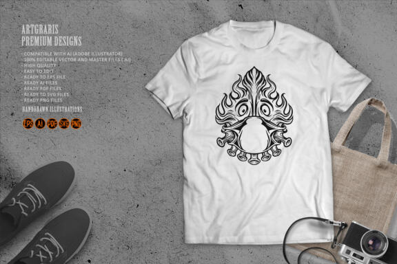 Covid Fire with Mask for Mascot Logo