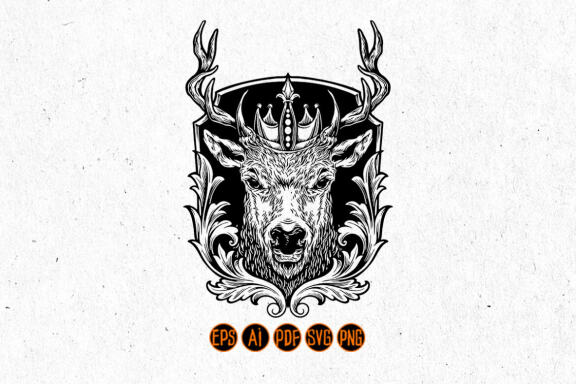 Head Deer Logo Classic Silhouette