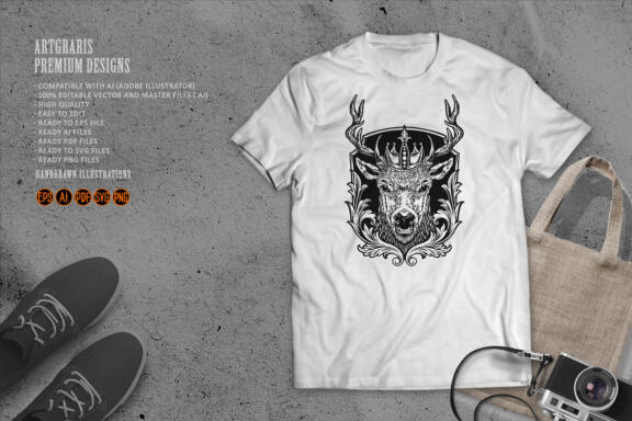 Head Deer Logo Classic Silhouette
