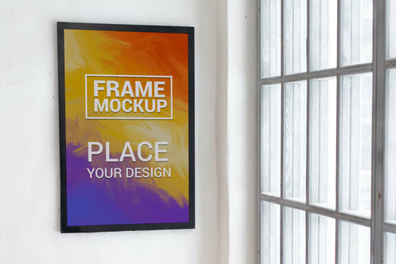 Black Frame Mockup with interior window