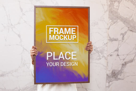 Girl holding a Big Poster Frame