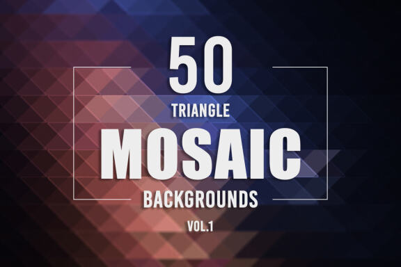 50 Triangle Mosaic Backgrounds - Vol. 1