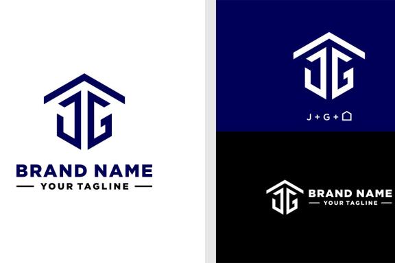 JG LOGO HEXAGON GEOMETRIC SIMPLE EDITABLE