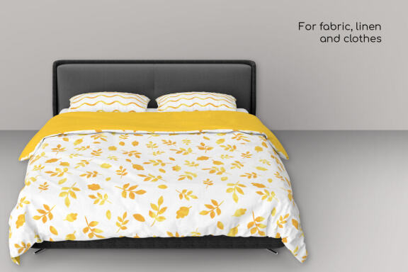 Autumn watercolor digital papers | Gold leaves and geometry