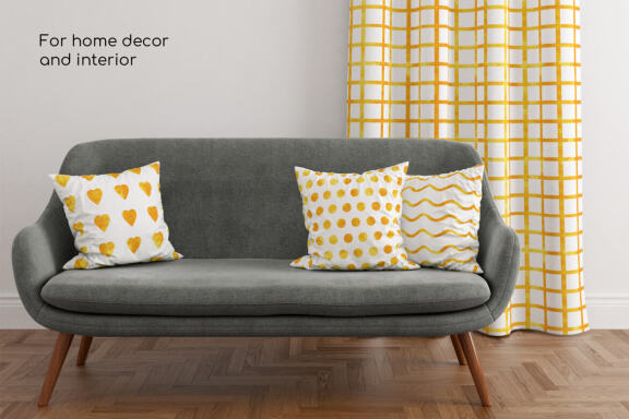 Autumn watercolor digital papers | Gold leaves and geometry