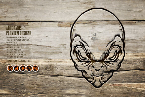 Alien Predator Silhouette Clipart