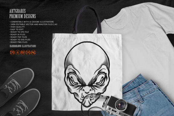 Alien Predator Silhouette Clipart