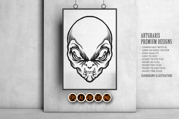 Alien Predator Silhouette Clipart