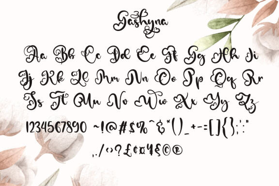Gashyna Script - Free Font