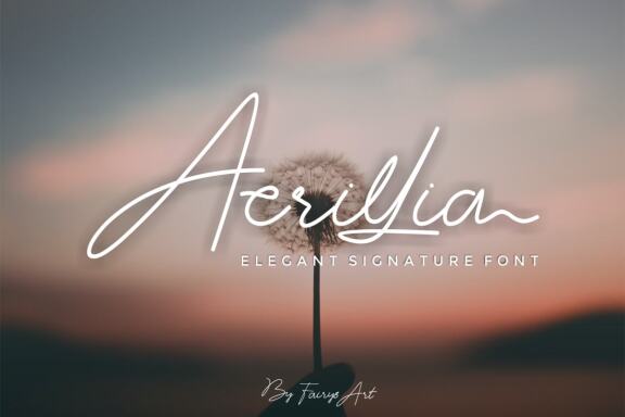 Acrillia elegant signature font
