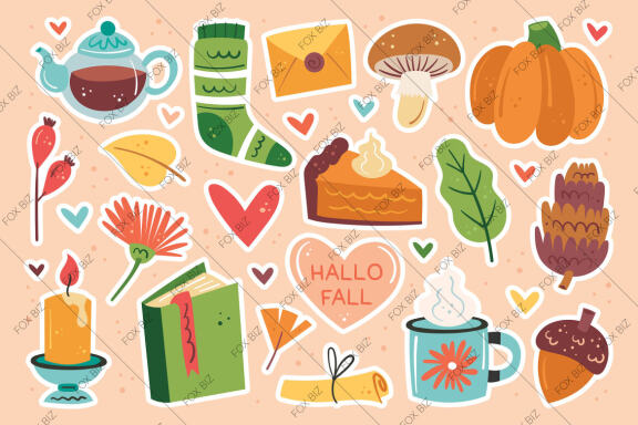 Hello falls. Digital prints. Autumn, Thanksgiving