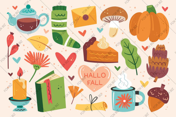 Hello falls. Digital prints. Autumn, Thanksgiving