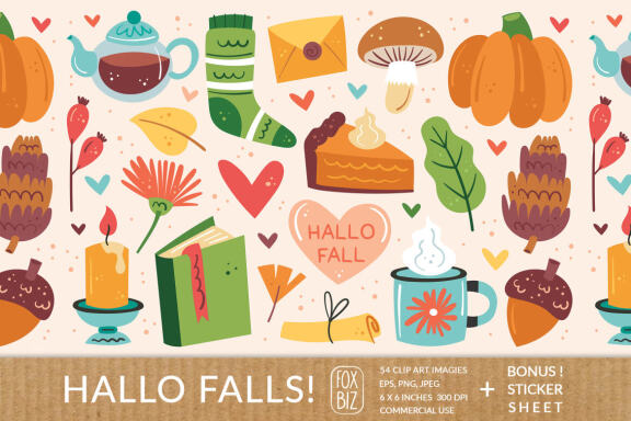 Hello falls. Digital prints. Autumn, Thanksgiving