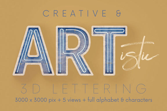 Concrete Neon - 3D Lettering
