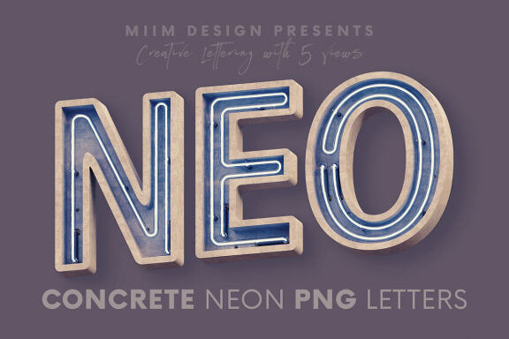 Concrete Neon - 3D Lettering