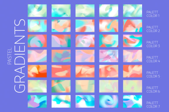 Pastel color gradient collection