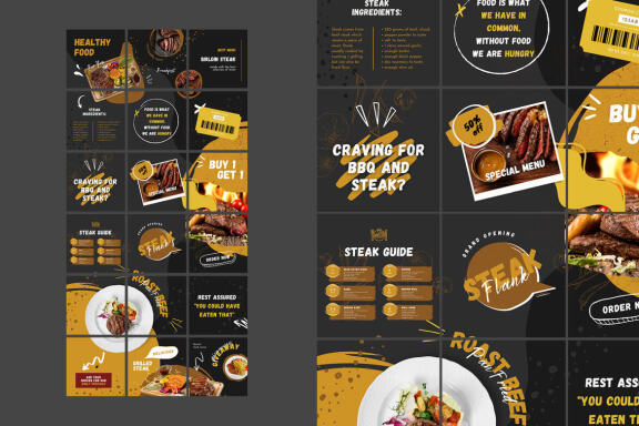 Steak Puzzle Instagram | CANVA Template