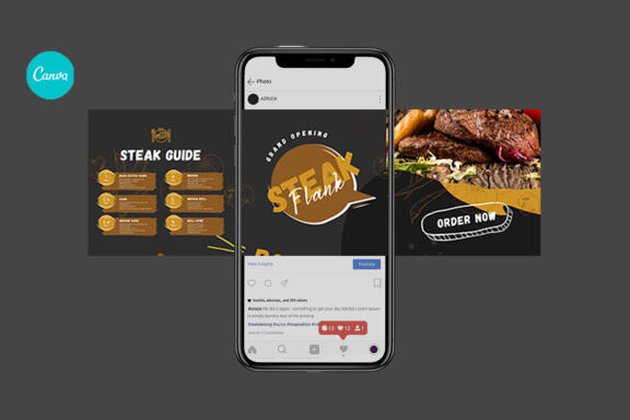 Steak Puzzle Instagram | CANVA Template