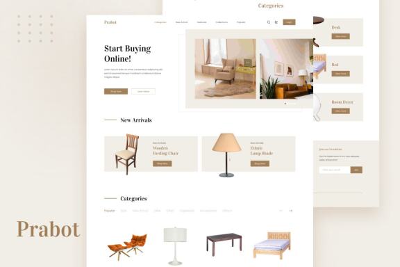 Prabot - Minimalist Furniture Website UI Template