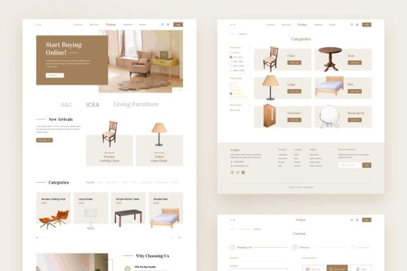 Prabot - Minimalist Furniture Website UI Template