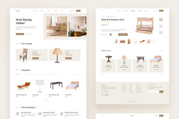 Prabot - Minimalist Furniture Website UI Template