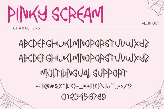 Pinky Scream - Halloween Font