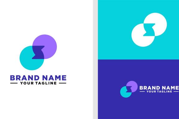 LETTER S AND BUBBLE CHAT LOGO MODERN NEGATIVE SPACE EDITABLE