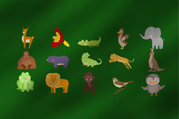 Cute 26 Animals Clipart Set Plus Seamless Pattern