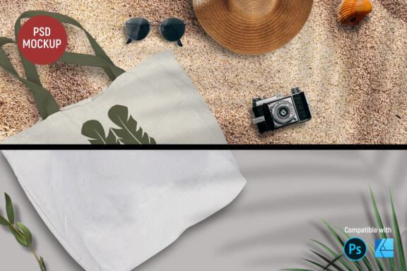 Summer Tote Bags | Mockup