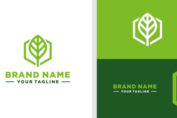 ECO TECHNOLOGY LOGO LEAF HEXAGON EDITABLE
