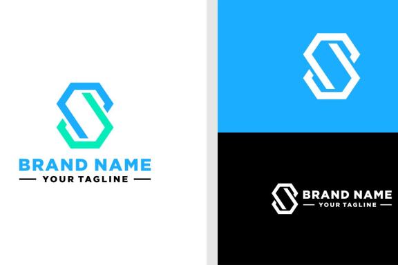 LETTER S LOGO HEXAGON SIMPLE EDITABLE