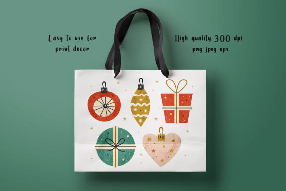 Merry Christmas clip art illustration.