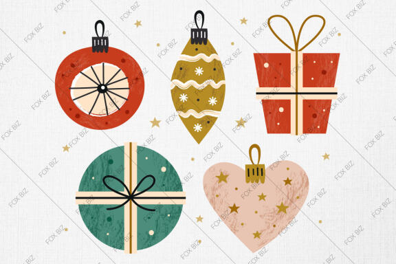Merry Christmas clip art illustration.