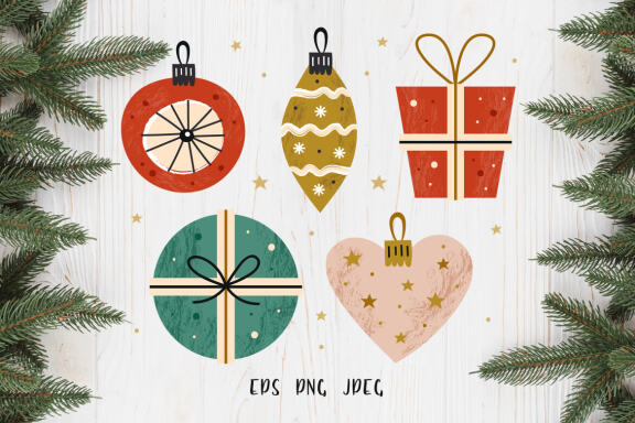Merry Christmas clip art illustration.