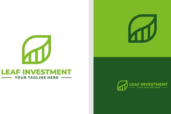 LEAF INVESTMENT LOGO LINE GROWTH EDITABLE