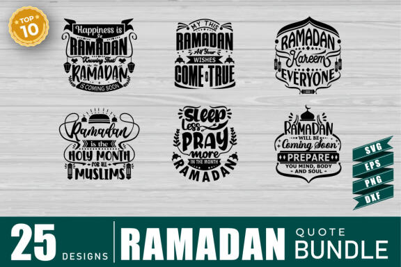 Ramadan Quotes SVG Bundle, Craft Designs Collection Cut File