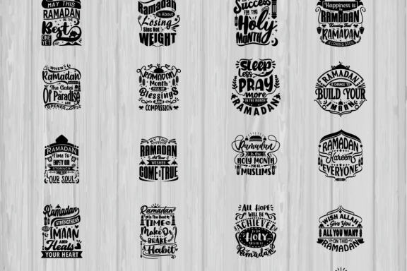 Ramadan Quotes SVG Bundle, Craft Designs Collection Cut File