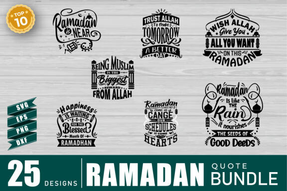 Ramadan Quotes SVG Bundle, Craft Designs Collection Cut File