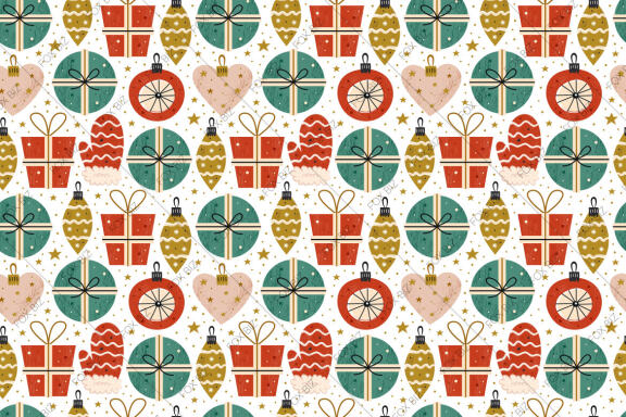 Merry Christmas card, elements, seamless patterns