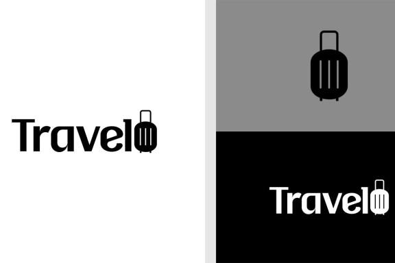 TRAVEL SUITCASE WORDMARK LOGO SIMPLE EDITABLE