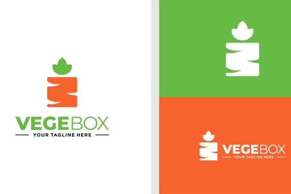 VEGETABLE BOX LOGO DELIVERY SIMPLE EDITABLE