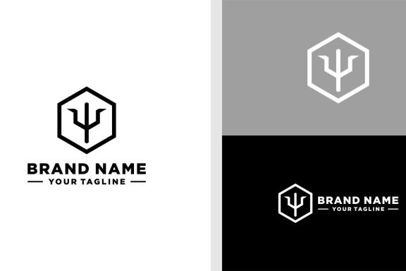 LETTER Y ANCIENT LOGO HEXAGON EDITABLE