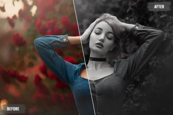 50 Black and White Portrait Photoshop Actions