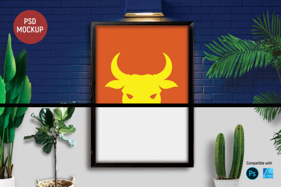 Blue Brick | Poster Mockup