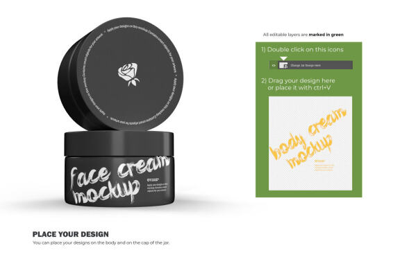 3D Plastic Jars - Cosmetic Product Mockup