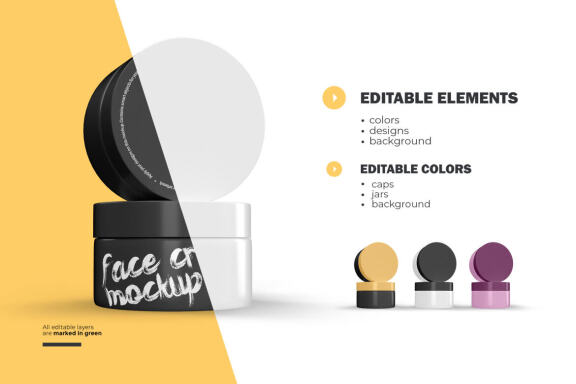 3D Plastic Jars - Cosmetic Product Mockup