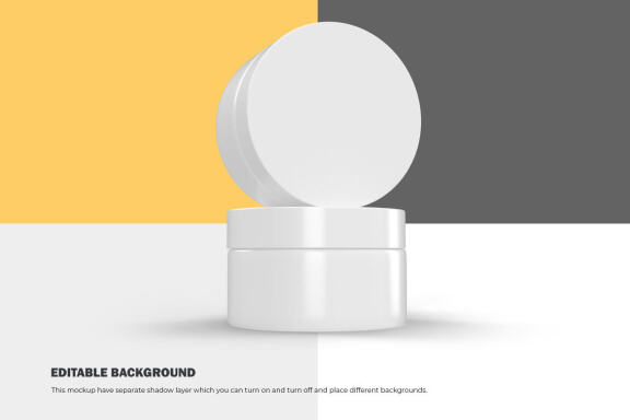 3D Plastic Jars - Cosmetic Product Mockup
