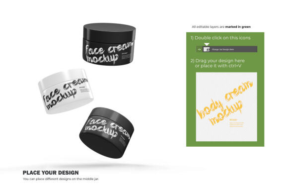 3D Plastic Jars - Cosmetic Product Mockup