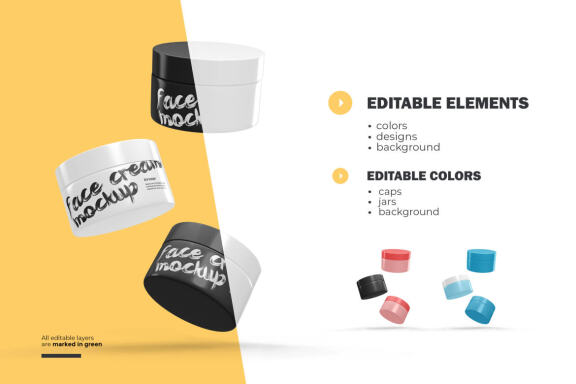 3D Plastic Jars - Cosmetic Product Mockup