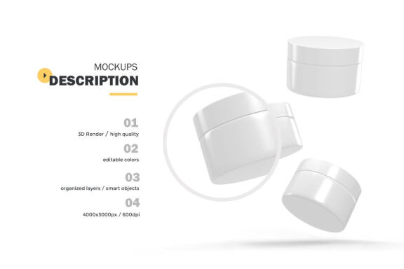 3D Plastic Jars - Cosmetic Product Mockup